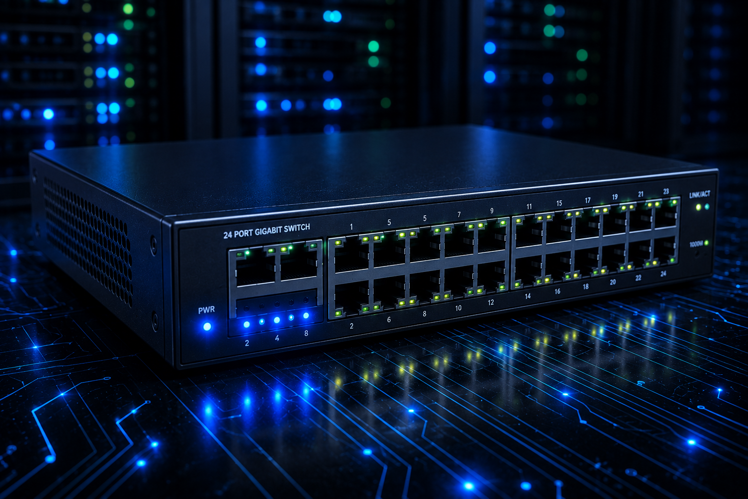 High-tech 24-port network switch
